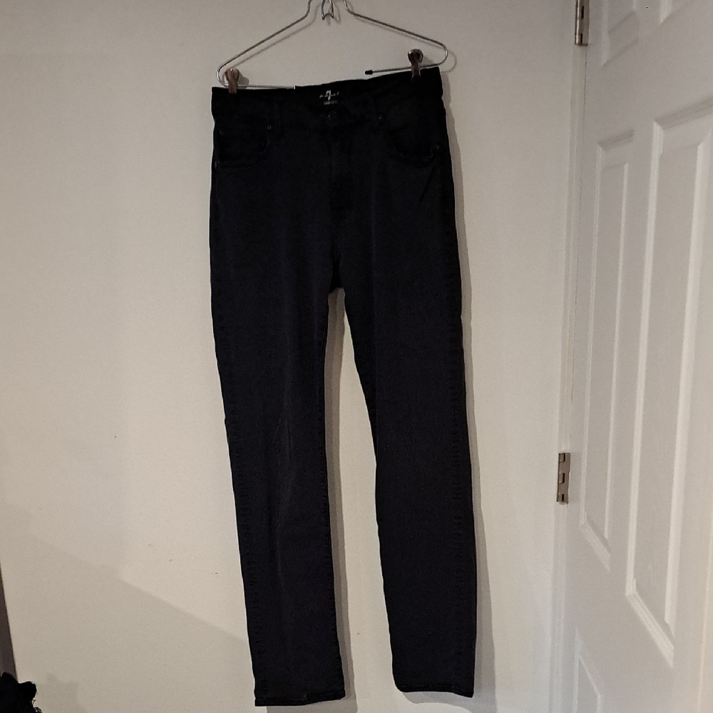 7 For All Mankind Men's Black Slim Jeans Rise12 Inseam 33 Size 31 B102